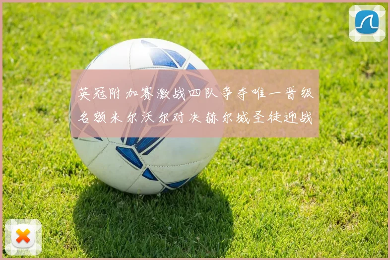 英冠附加赛激战四队争夺唯一晋级名额米尔沃尔对决赫尔城圣徒迎战米堡